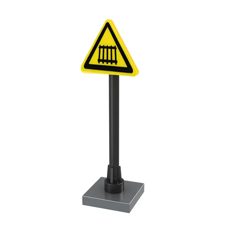 Urban Road Sign Building Blocks Yellow Triangle - Image 5