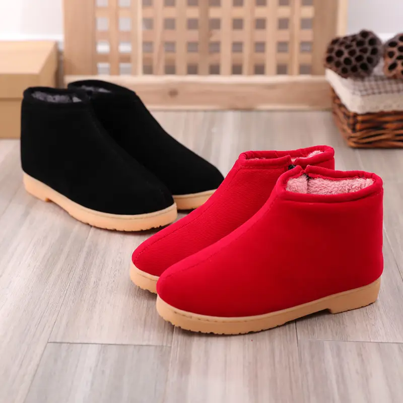 Winter Cotton Slippers Women's Handmade Cotton Shoes Men's Fleece-lined Non-slip Warm Thick Sole Home Indoor Middle-aged and Elderly - Image 6
