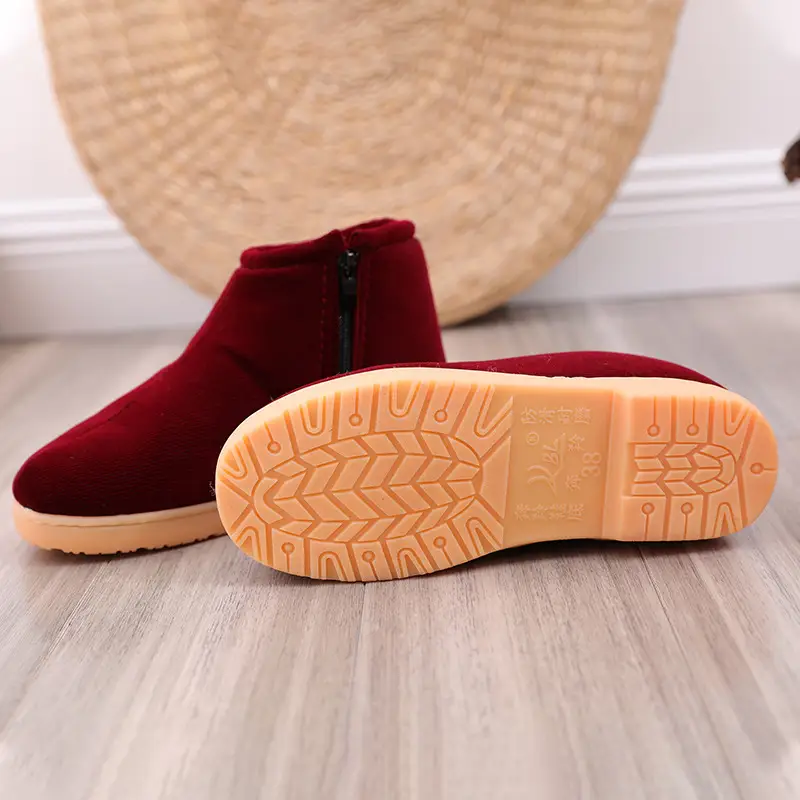 Winter Cotton Slippers Women's Handmade Cotton Shoes Men's Fleece-lined Non-slip Warm Thick Sole Home Indoor Middle-aged and Elderly - Image 7