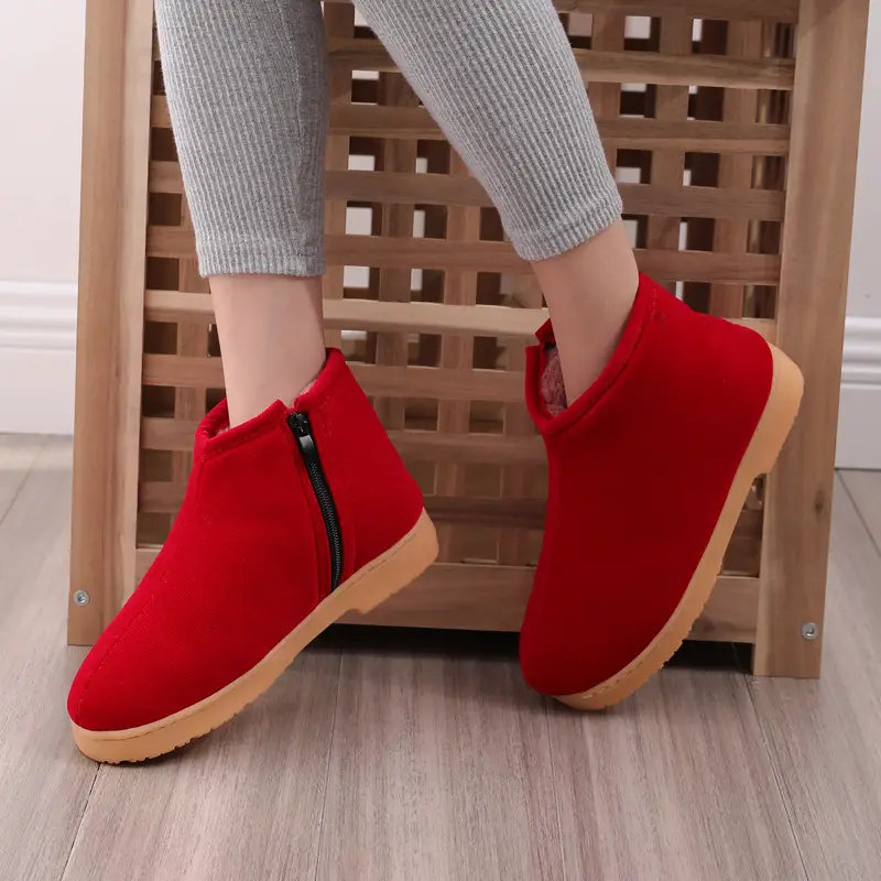 Winter Cotton Slippers Women's Handmade Cotton Shoes Men's Fleece-lined Non-slip Warm Thick Sole Home Indoor Middle-aged and Elderly - Image 8