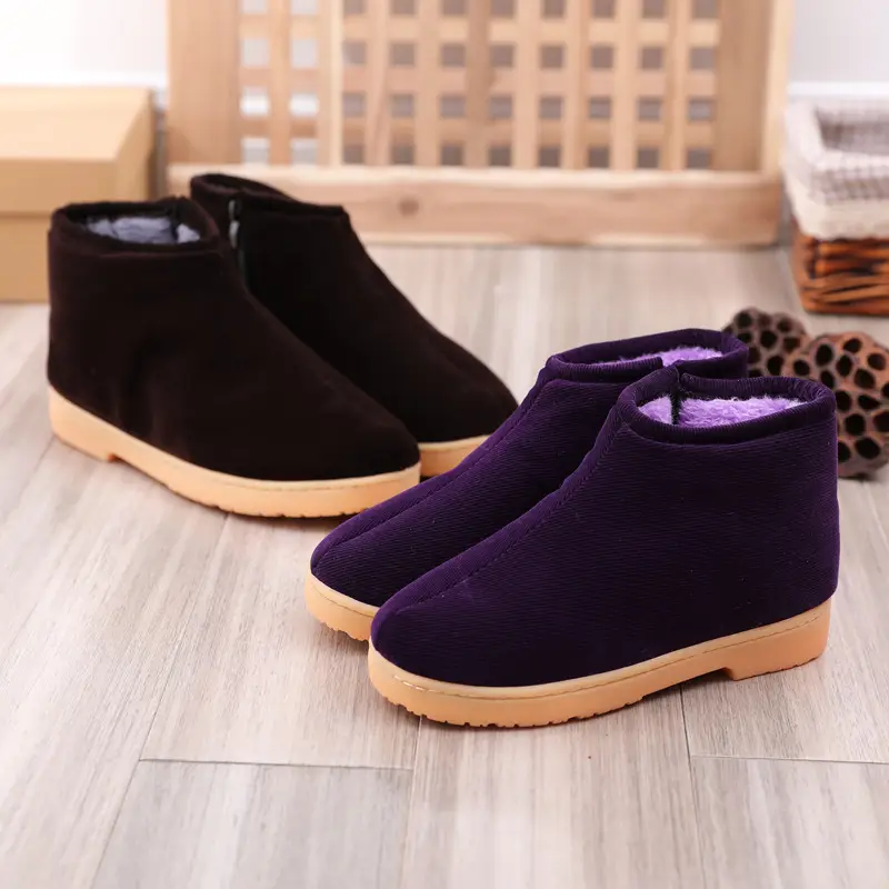 Winter Cotton Slippers Women's Handmade Cotton Shoes Men's Fleece-lined Non-slip Warm Thick Sole Home Indoor Middle-aged and Elderly - Image 9