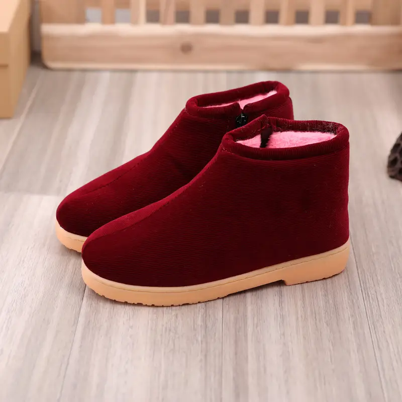 Winter Cotton Slippers Women's Handmade Cotton Shoes Men's Fleece-lined Non-slip Warm Thick Sole Home Indoor Middle-aged and Elderly - Image 5
