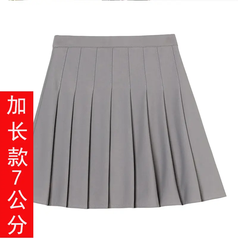 Women's Elastic Waist Pleated Skirt Black White - Image 3