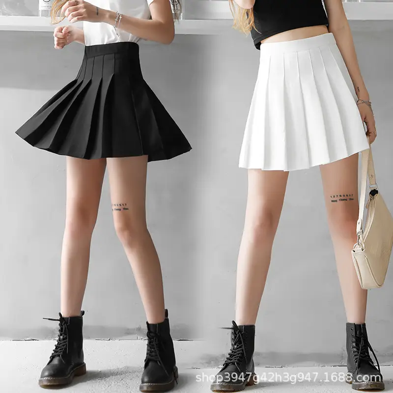 Black Elastic High Waist Women's Skirt A-Line Slimming - Image 7