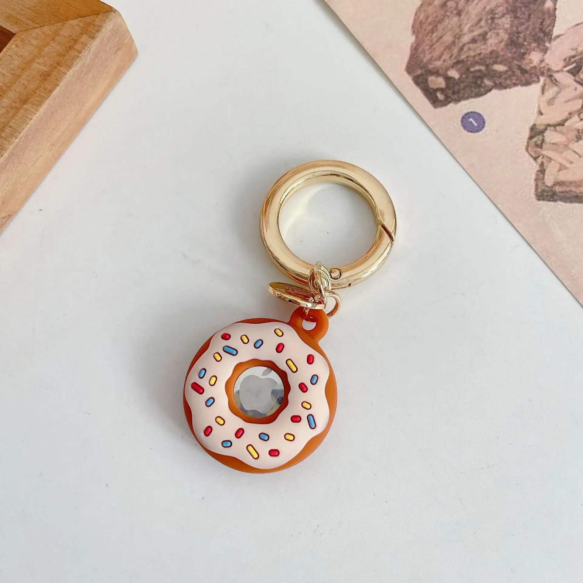 Donut Shape Anti-Lost Keychain with Silicone Cover - Image 2