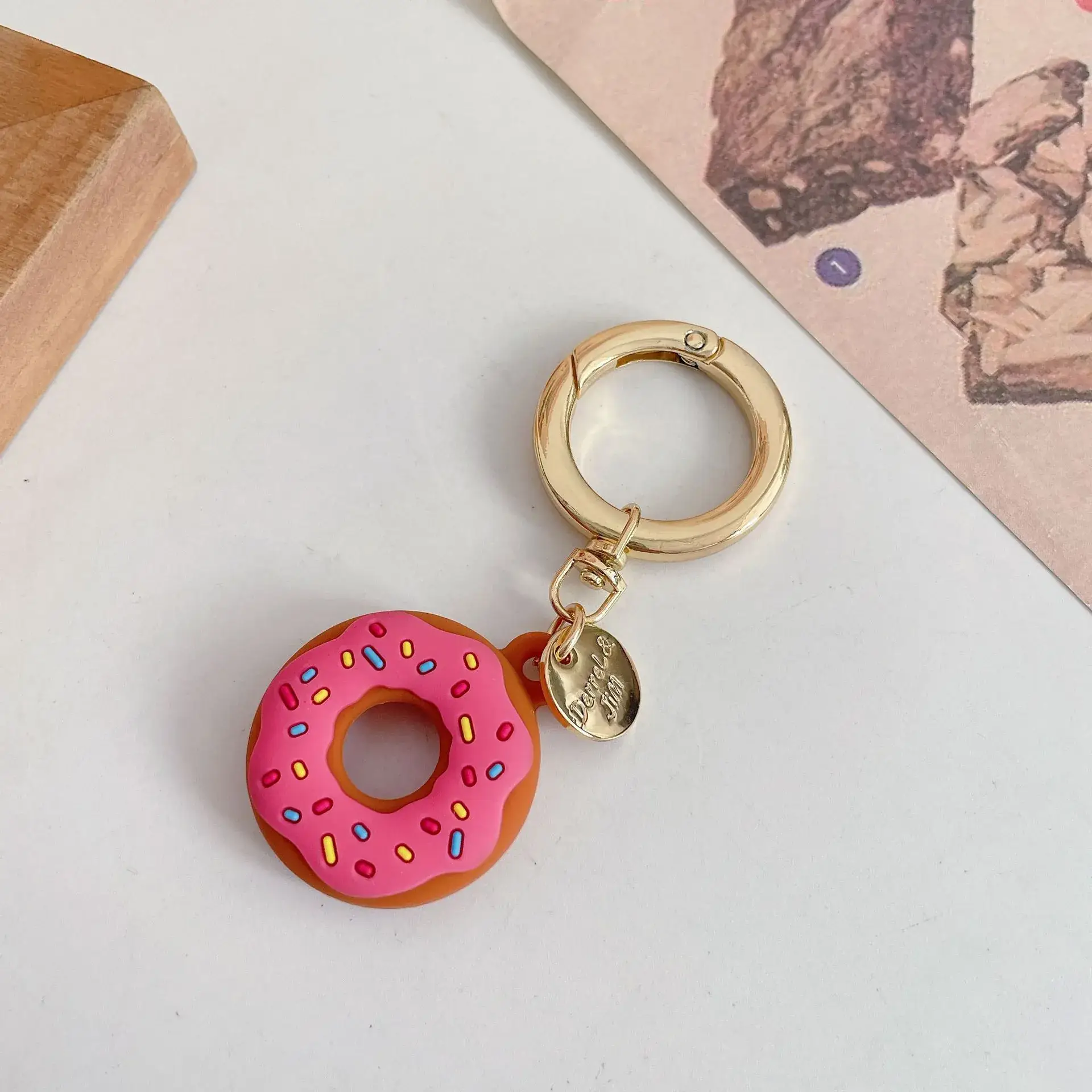 Donut Shape Anti-Lost Keychain with Silicone Cover - Image 3