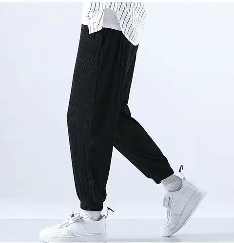 Men Ice Silk Pants Summer Loose Nine Point Sports Harem — feature 30