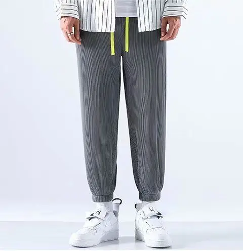 Men Ice Silk Pants Summer Loose Nine Point Sports Harem — feature 33