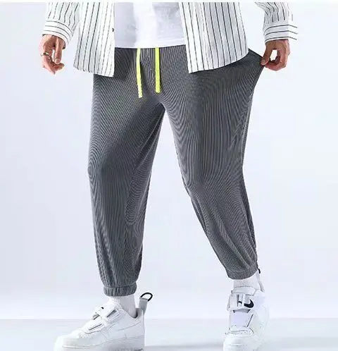 Men Ice Silk Pants Summer Loose Nine Point Sports Harem — feature 35