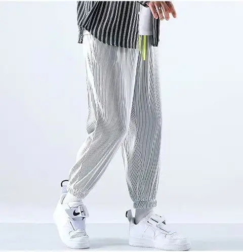 Men Ice Silk Pants Summer Loose Nine Point Sports Harem — feature 39