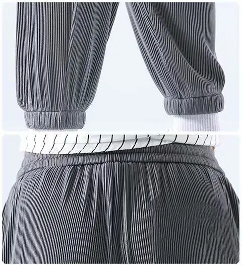 Men Ice Silk Pants Summer Loose Nine Point Sports Harem — feature 43