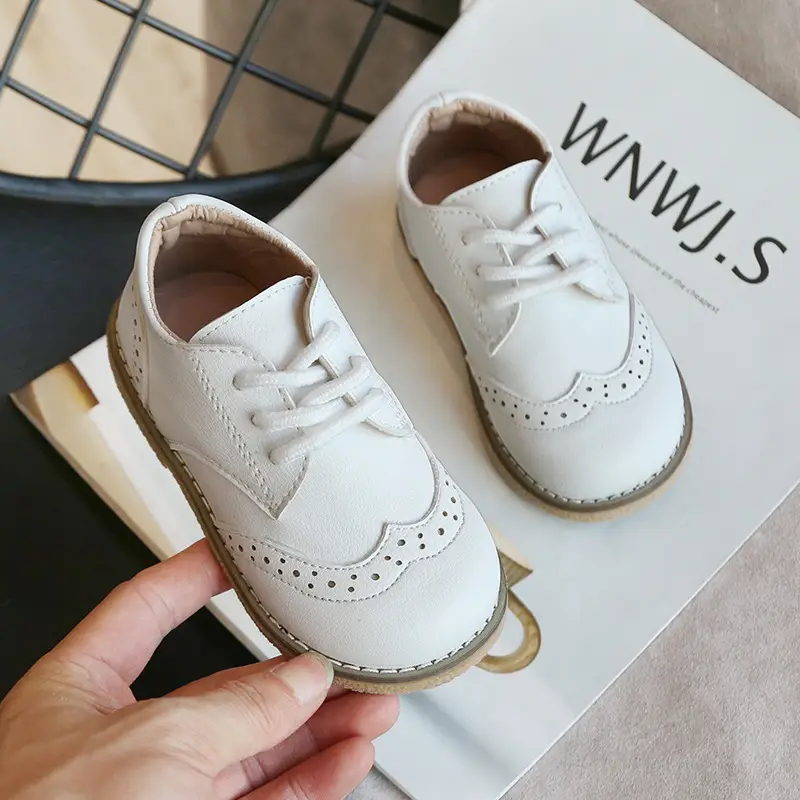 Boys' White Leather British Style Shoes 2024 - Image 5