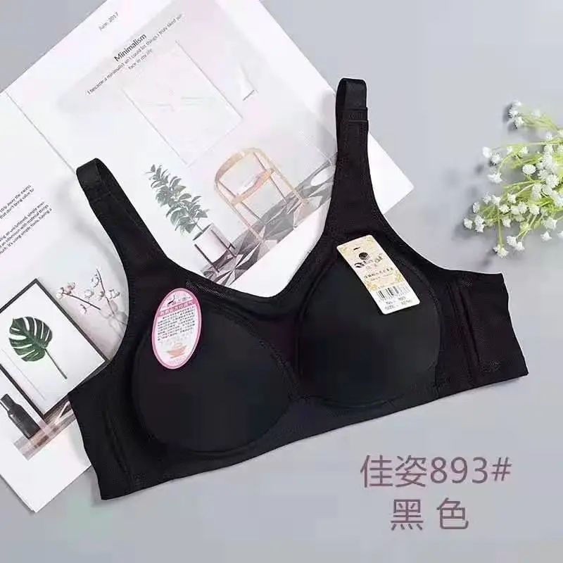 Jiazi 893 Rim-free Tube Top Mother Bra Boneless Middle-aged and Elderly Soft Large Chest Small Thin Bra Three-row Buckle