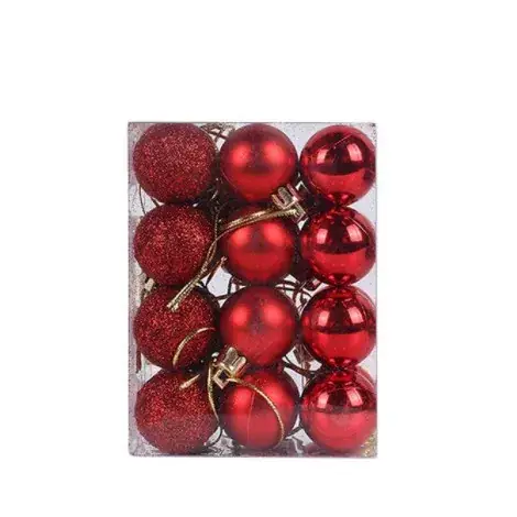 Golden Glitter Christmas Balls 24pcs Mixed Plastic - Image 17