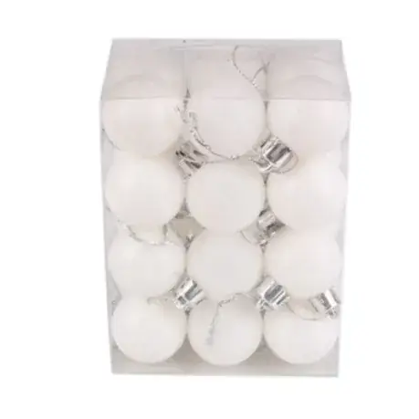 Golden Glitter Christmas Balls 24pcs Mixed Plastic - Image 10