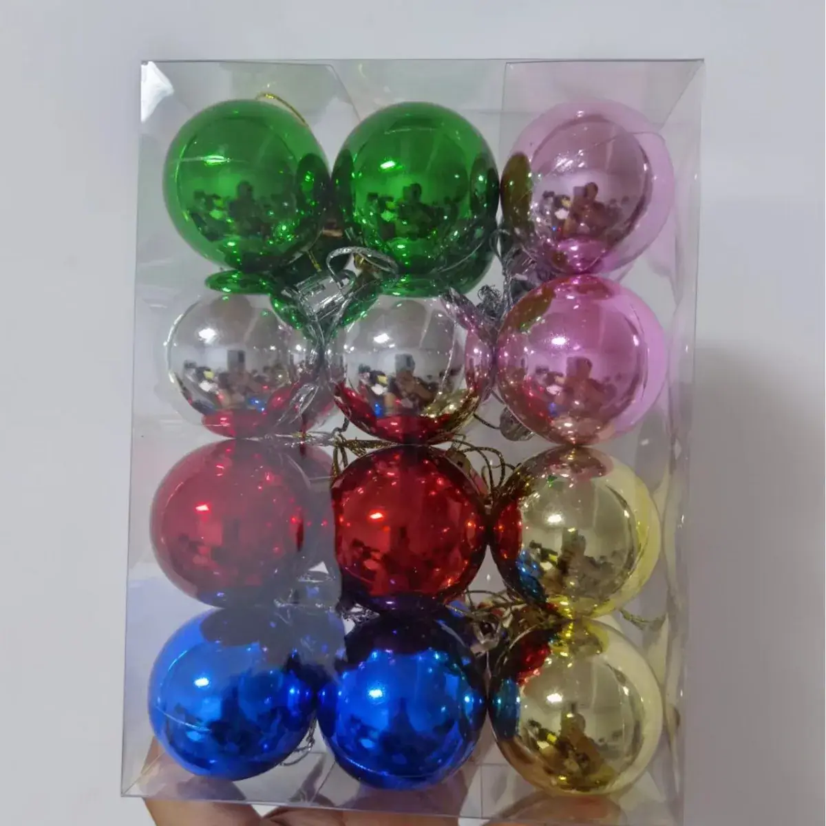 Golden Glitter Christmas Balls 24pcs Mixed Plastic - Image 14