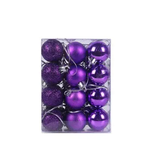 Golden Glitter Christmas Balls 24pcs Mixed Plastic - Image 6