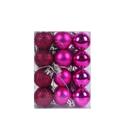 Golden Glitter Christmas Balls 24pcs Mixed Plastic - Image 7