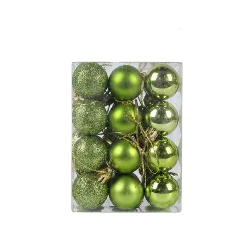 Golden Glitter Christmas Balls 24pcs Mixed Plastic - Image 8