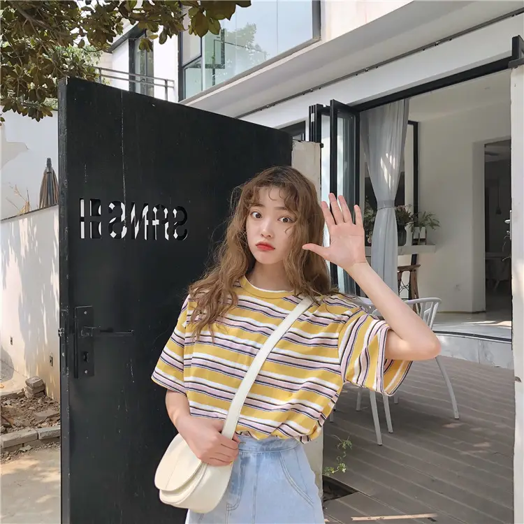 Women Loose Striped T-Shirt 2025 Summer Casual Wear — feature 10