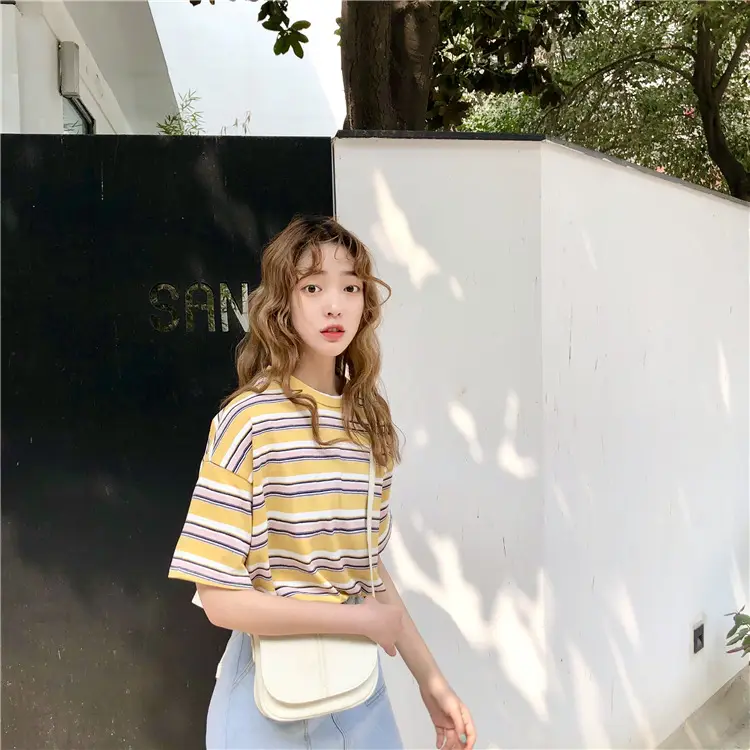 Women Loose Striped T-Shirt 2025 Summer Casual Wear — feature 12