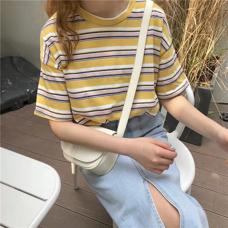 Women Loose Striped T-Shirt 2025 Summer Casual Wear — feature 13