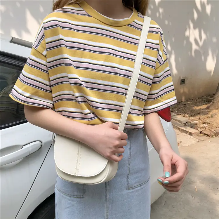 Women Loose Striped T-Shirt 2025 Summer Casual Wear — feature 14