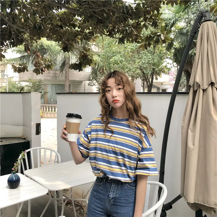 Women Loose Striped T-Shirt 2025 Summer Casual Wear — feature 6