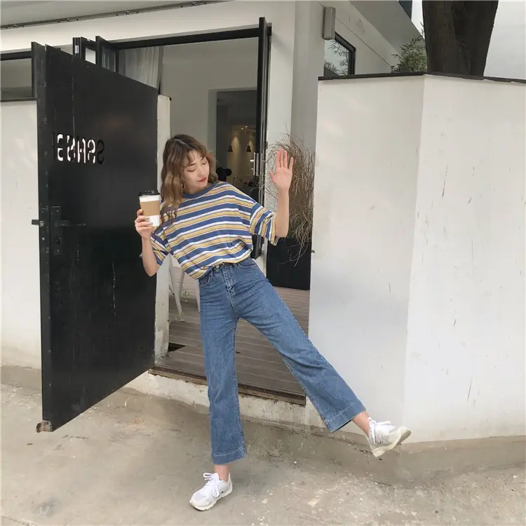 Women Loose Striped T-Shirt 2025 Summer Casual Wear — feature 8
