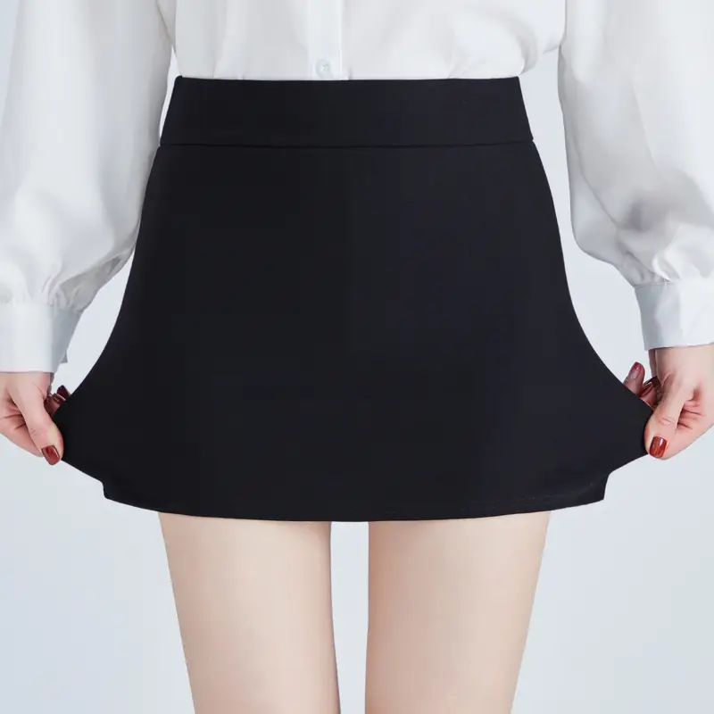 Black Stretch Slim Fit Hip Skirt High Waist