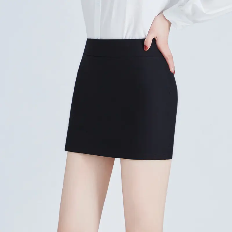 Black Stretch Slim Fit Hip Skirt High Waist