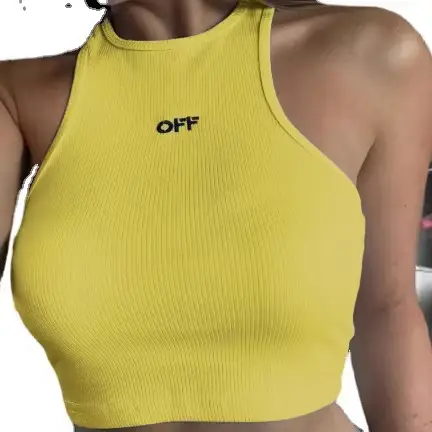Women's Black Slim Fit Embroidered Sports Vest - Image 7