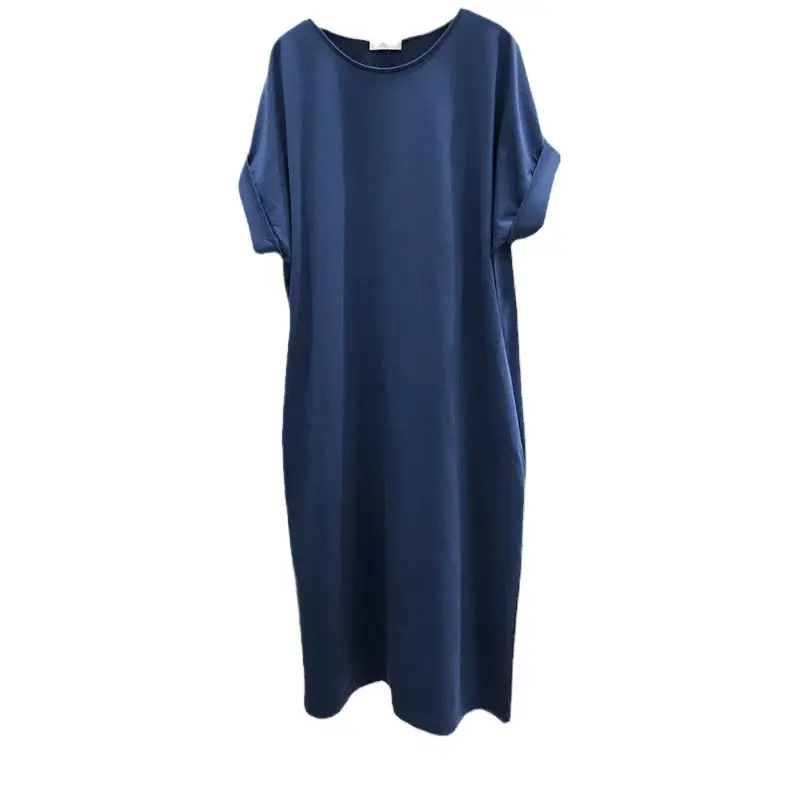 Women Loose Sleeve T-Shirt Mid Length Cotton Summer Dress - Image 8