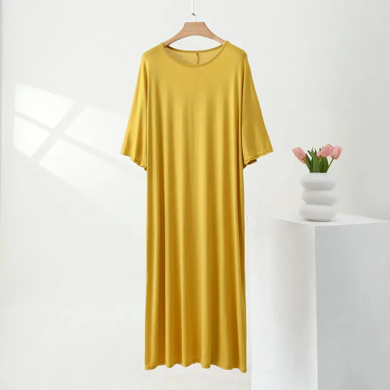 Women's Yellow A-Line Long Skirt Dress - Image 15