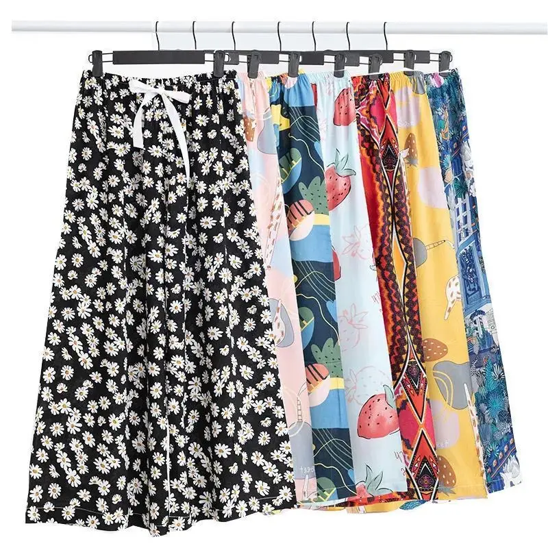 Cotton Silk Floral Wide Leg Pants for Women - Image 18
