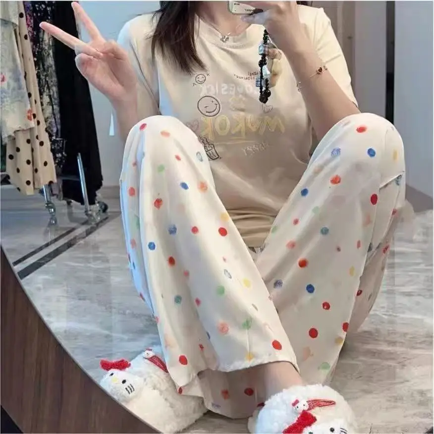 Cotton Silk Floral Wide Leg Pants for Women - Image 4