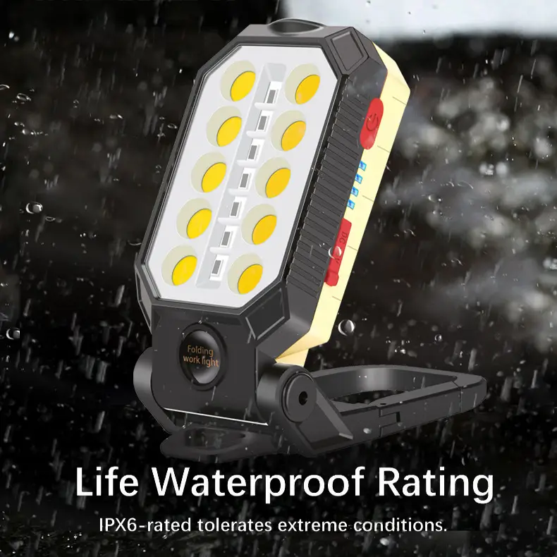 Waterproof USB Flashlight with Magnet & LED Work Light - Image 2