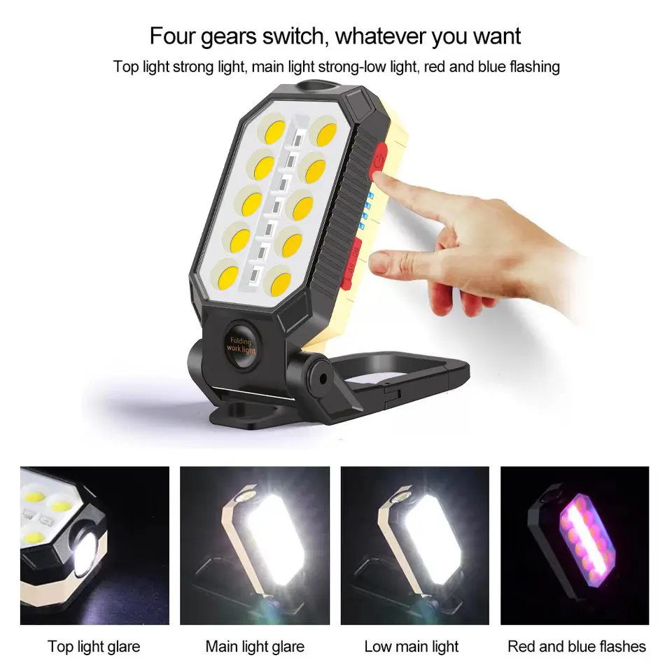 Waterproof USB Flashlight with Magnet & LED Work Light - Image 3