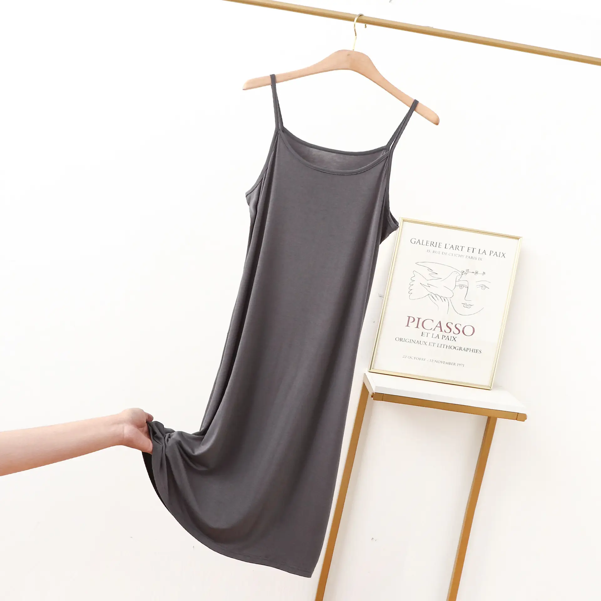 Women's Green Strapless Sleeveless Dress Large - Image 11