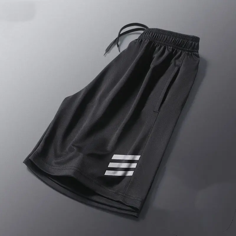 Men's Black Ice Silk Running Shorts Quick Dry - Image 2