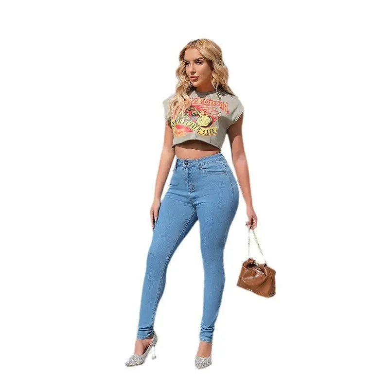 2022 Export High-Elastic Denim Jeans for Women