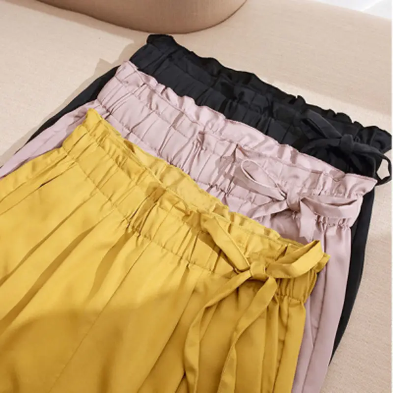 Women's Korean Style Flower Waist Pants Yellow Nine Point Carrot - Image 7