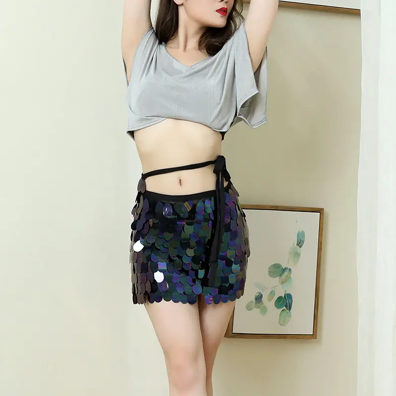 2023 Belly Dance Waist Chain Hip Scarf Skirt Sequin Set - Image 10