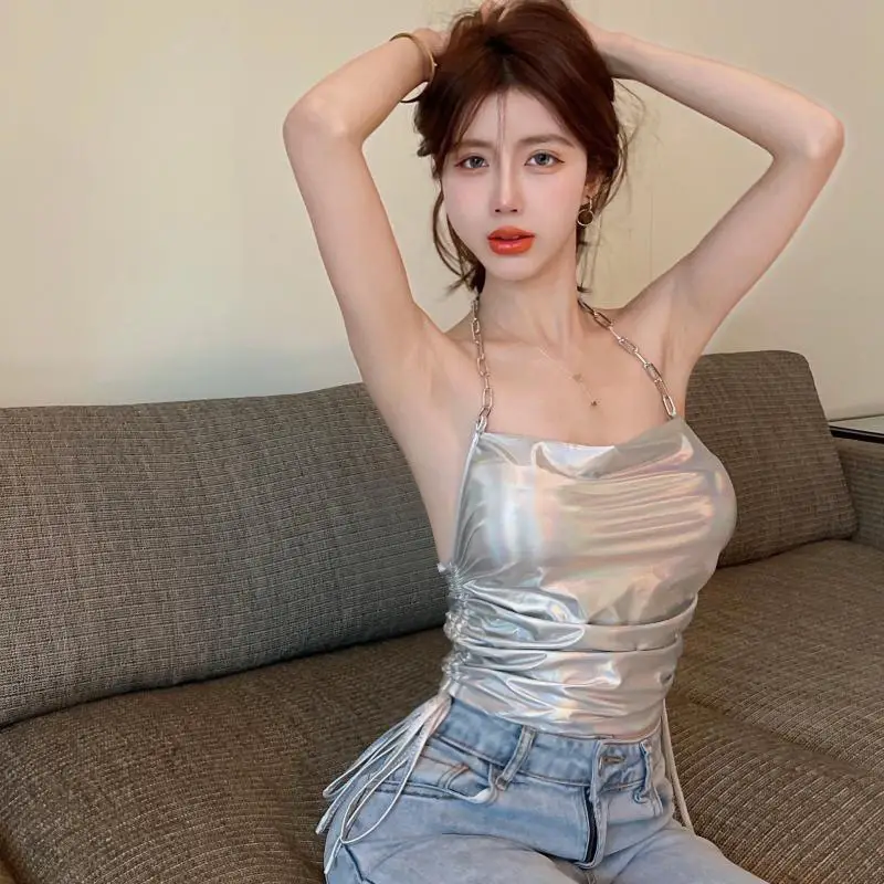 2023 Women's Silver Holographic Sleeveless Top — feature 11
