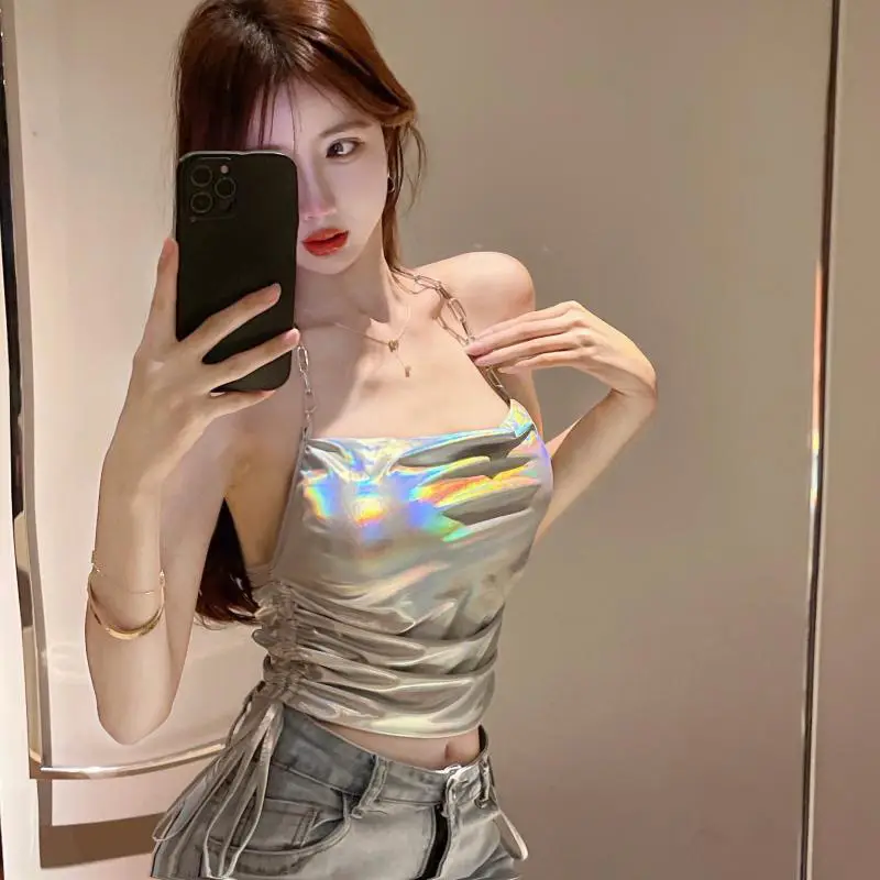 2023 Women's Silver Holographic Sleeveless Top — feature 12