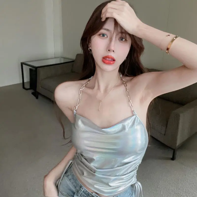 2023 Women's Silver Holographic Sleeveless Top — feature 13