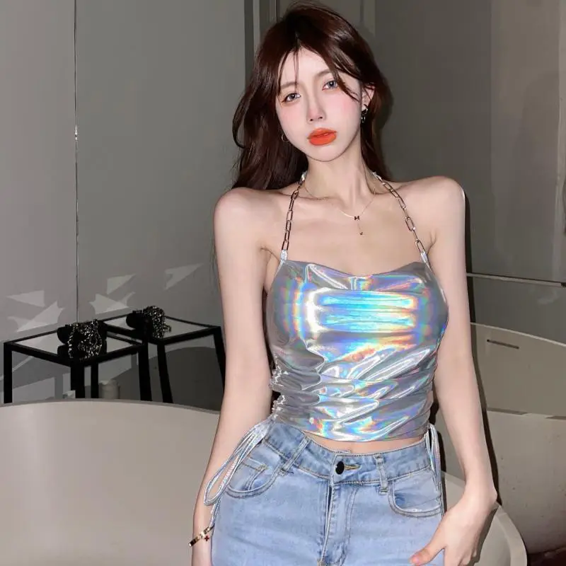 2023 Women's Silver Holographic Sleeveless Top — feature 16