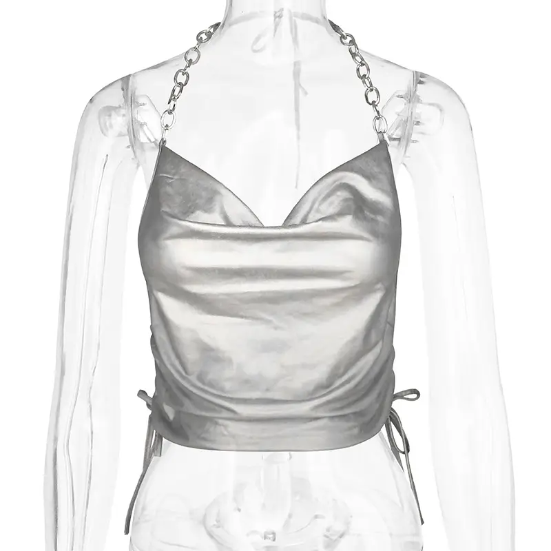 2023 Women's Silver Holographic Sleeveless Top — feature 23