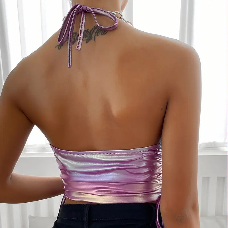 2023 Women's Silver Holographic Sleeveless Top — feature 6