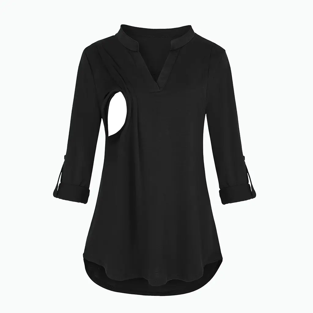 2021 Plaid V-Neck Long Sleeve Top for Pregnant Women - Image 6